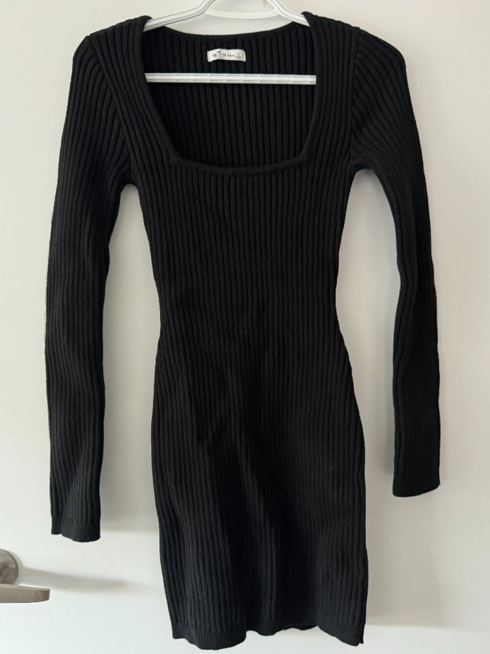 Hollister Black Ribbed Sweater Dress Size S NWOT